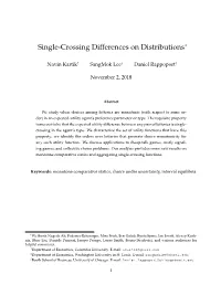 Single Crossing Differences on Distributions