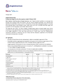AA Q1 2021 Production Report