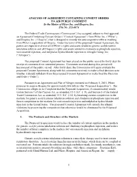 ANALYSIS of AGREEMENT CONTAINING CONSENT ORDERS to AID PUBLIC COMMENT in the Matter of Pfizer Inc