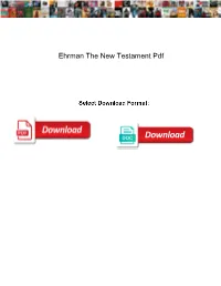 Ehrman the New Testament Pdf