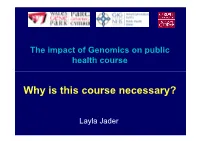 Genomics on Public Health Course