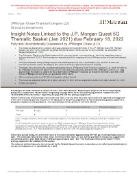 Insight Notes Linked to the J.P. Morgan Quest 5G Thematic Basket (Jan 2021) Due February 18, 2022 Fully and Unconditionally Guaranteed by Jpmorgan Chase & Co