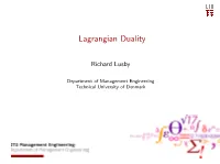 Lagrangian Duality