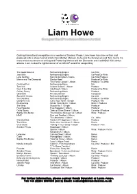 Liam Howe Complete CV