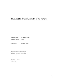 Plato, and the Fractal Geometry of the Universe