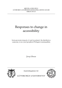 Responses to Change in Accessibility
