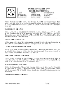Surrey Summits 1990 Route Description