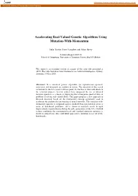 Accelerating Real-Valued Genetic Algorithms Using Mutation-With-Momentum