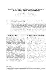 Estimating the Value of Multiplayer Modes in Video Games: an Analysis of Sales, Ratings, and Utilization Rates