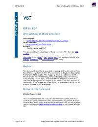 RIF in RDF W3C Working Draft 22 June 2010