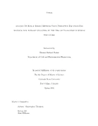 Thesis Analysis of Riprap Design Methods Using Predictive