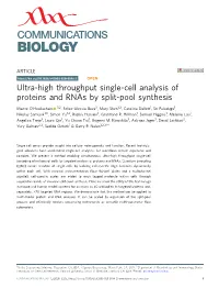 Ultra-High Throughput Single-Cell Analysis of Proteins and Rnas by Split-Pool Synthesis