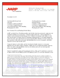 Ways & Means Caring for Aging Americans Statement for the Record