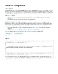 Certificate Transparency Description