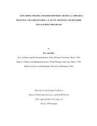 Exploring the Relationship Between Archival Appraisal