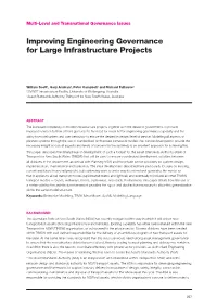 Improving Engineering Governance for Large Infrastructure Projects