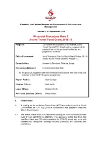 Report of the Cabinet Member for Environment & Infrastructure Management