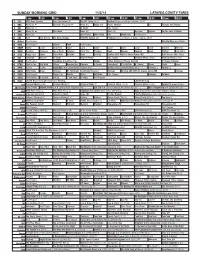 Sunday Morning Grid 11/2/14 Latimes.Com/Tv Times