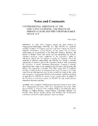 The Speech Or Debate Clause and the Unenforceable Stock Act