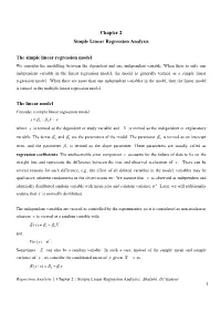 Chapter 2 Simple Linear Regression Analysis the Simple