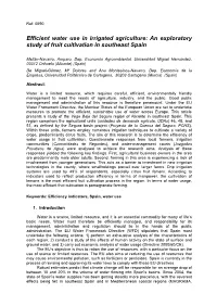 Efficient Water Use in Irrigated Agriculture: an Exploratory Study of Fruit Cultivation in Southeast Spain
