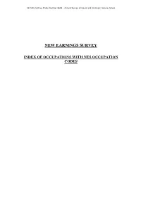NES Index of Occupation Codes