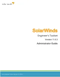 Solarwinds Engineer's Toolset Administrator Guide