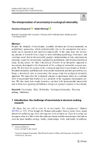 The Interpretation of Uncertainty in Ecological Rationality
