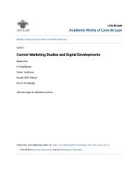 Current Marketing Studies and Digital Developments