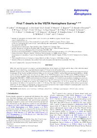 First T Dwarfs in the VISTA Hemisphere Survey⋆⋆⋆