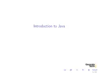 Intro to Java