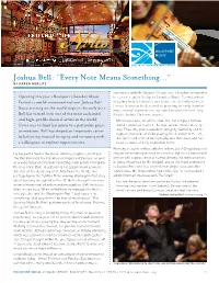 Joshua Bell: “Every Note Means Something…” by Karen Herlitz