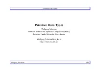 Primitive Data Types