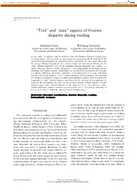 Aspects of Fixation Disparity During Reading