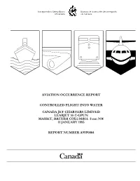 Aviation Occurrence Report Controlled Flight Into