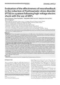 Evaluation of the Effectiveness of Neurofeedback in the Reduction Of