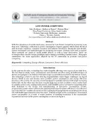 Low-Power Computing