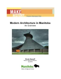 Modern Architecture in Manitoba: an Overview