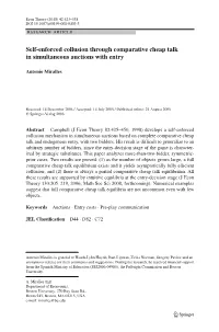 Self-Enforced Collusion Through Comparative Cheap Talk in Simultaneous Auctions with Entry