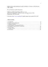 1 Irrigation and Erosion/Flood Control At