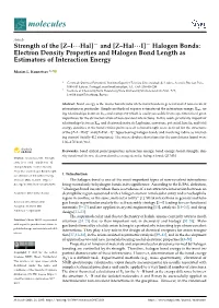 And [Z–Hali]- Halogen Bonds: Electron Density Properties And