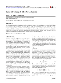 Band Structure of Alsb Nanoclusters