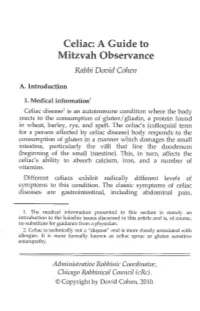 Celiac: a Guide to Issue and Suggestions for Future Issues