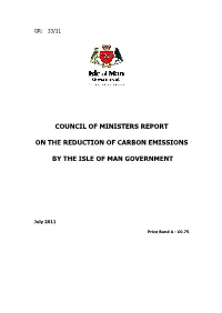 Council of Ministers Report on the Reduction of Carbon Emissions By