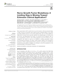 Nerve Growth Factor Biodelivery: a Limiting Step in Moving Toward Extensive Clinical Application?