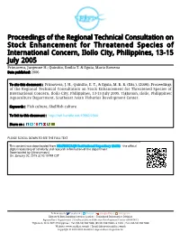 Proceedings of the Regional Technical Consultation on Stock