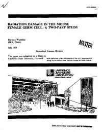Radiation Damage in the Mouse Female Germ Cell: a Two-Part Study
