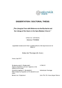 Reference to the Eucharist and the Liturgy of the Hours in the Syro-Malabar Church “