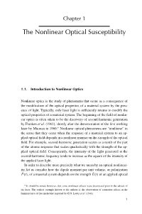 The Nonlinear Optical Susceptibility