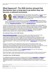 What Happened?: the 2020 Election Showed That Libertarians Have a Long Way to Go Before They Can Become a Page 1 of 4 National Movement